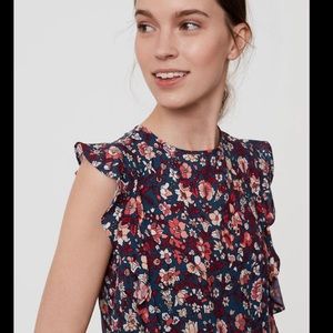 A Flutter Sleeve Floral Romper By LOFT